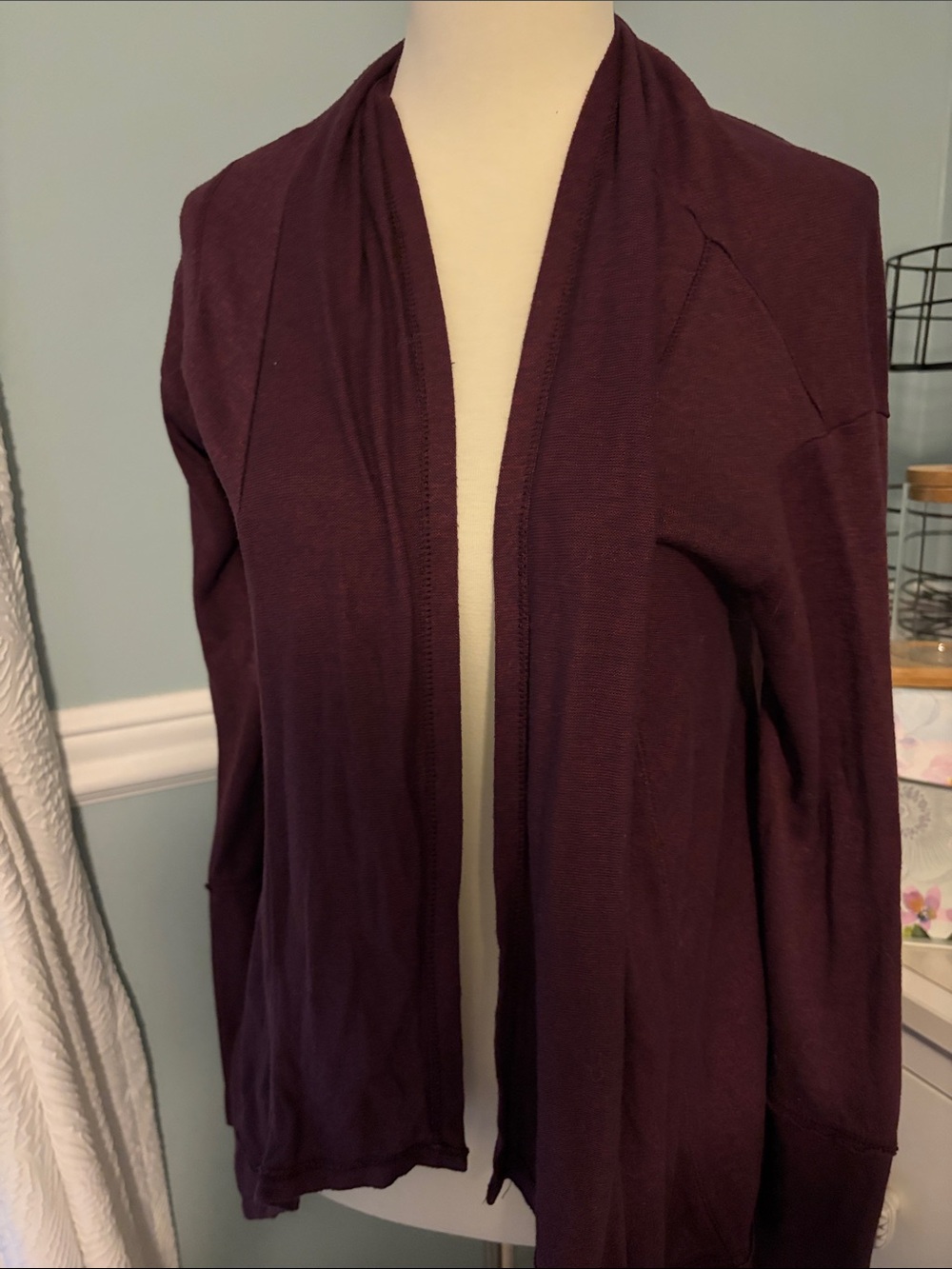 SO Women's Open-Front Cardigan - Plum